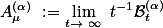 \[A_\mu^{(\alpha)} :=\lim\limits_{t\rightarrow \infty} t^{-1}\mathcal{B}^{(\alpha)}_t\]