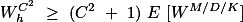 \[W^{C^2}_h \geq (C^2 + 1)\mathbb E [W^{M/D/K}]\]