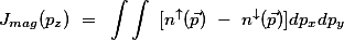 J_{mag}(p_z) = \int\int [n^{\uparrow}(\vec{p}) - n^{\downarrow}(\vec{p})]dp_xdp_y